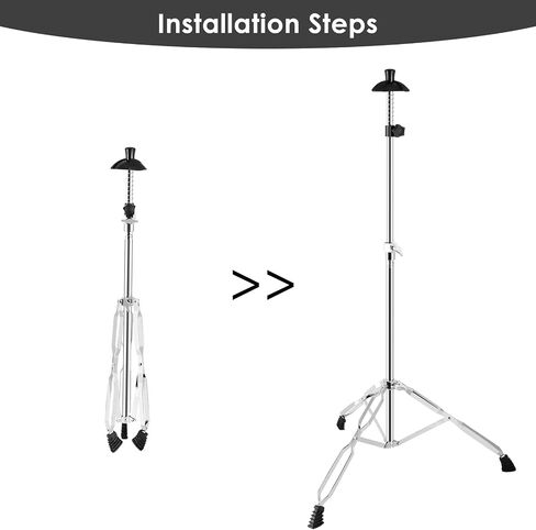 EASTROCK Trombone Stand, Retractable Height Adjustment, Triangular Stable Construction for Standard-sized Trombone Silver in Saudi Arabia