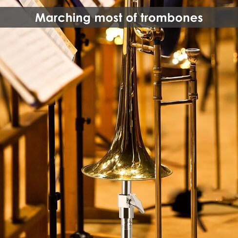 EASTROCK Trombone Stand, Retractable Height Adjustment, Triangular Stable Construction for Standard-sized Trombone Silver in Saudi Arabia