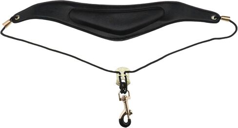 Saxophone Neck Strap with Ergonomic Design Leather Soft Thick Pad & Metal Swivel Hook Adjustable Sax Strap for Soprano Alto Tenor Bass Clarinet Bassoon Black in Saudi Arabia