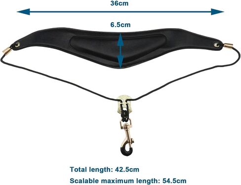 Saxophone Neck Strap with Ergonomic Design Leather Soft Thick Pad & Metal Swivel Hook Adjustable Sax Strap for Soprano Alto Tenor Bass Clarinet Bassoon Black in Saudi Arabia