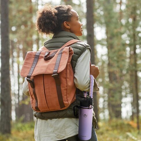 NATURE PIONEOR Insulated Water Bottles with Paracord Handle - 18 oz Vacuum Sports Wide Mouth Water Bottle with 3 Lids, Leak Proof Stainless Steel Keeps Hot and Cold in Kuwait