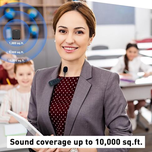 ZOWEETEK Voice Amplifier with Wireless Lavalier Microphone for Teachers, Portable Mini Voice amplifier, Wireless Lapel Microphone,Megaphone Speaker System for Classroom, Speech, Meeting,Yoga,Streaming in Saudi Arabia