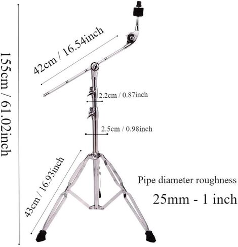 22 mm Cymbal Stand Single Braced Lightweight Jazz Drum Stand Drum Stand,Straight and oblique dual-purpose in Kuwait