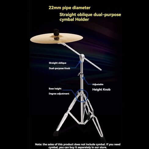 22 mm Cymbal Stand Single Braced Lightweight Jazz Drum Stand Drum Stand,Straight and oblique dual-purpose in Kuwait