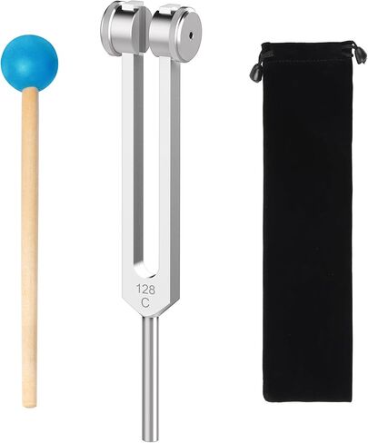 128Hz Tuning Fork,Aluminum Alloy Tuning Fork With Accurate Frequency, with Silicone Hammer and Storage Bag,Suitable For Sound Therapy,Yoga,Meditation,And Relaxation in Kuwait