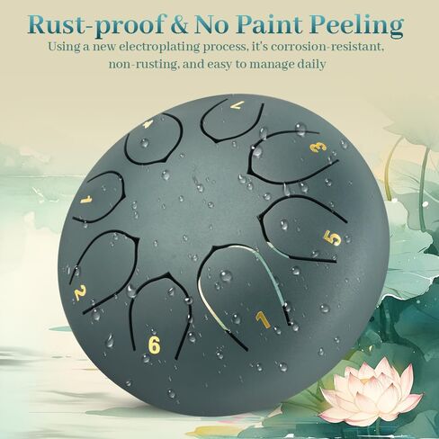 Rain Drum for Outside When It Rains, Handpan Panda Garden Drums, Hand Pan Music Maker Steel Tongue, Balmy Sound Healing Instruments, Echo Chime yard Rhythm, Echos Bath Chimes, Rythm, Ages 5-9, Adult in Saudi Arabia