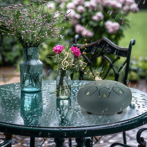 Rain Drum for Outside When It Rains, Handpan Panda Garden Drums, Hand Pan Music Maker Steel Tongue, Balmy Sound Healing Instruments, Echo Chime yard Rhythm, Echos Bath Chimes, Rythm, Ages 5-9, Adult in Saudi Arabia