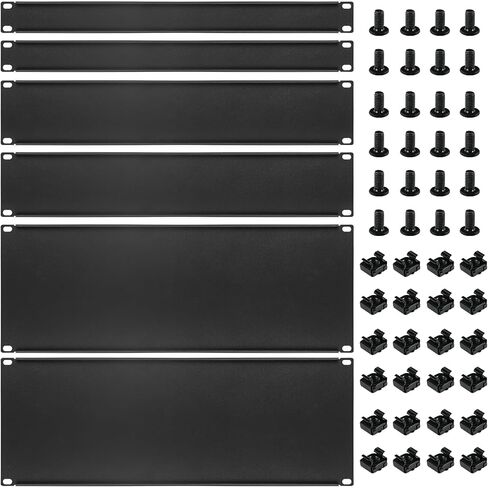 6 Pcs 1U,2U,4U Blank Panel Metal Rack Mount, 19 Inches, Filler Panel Mount Spacer Rack Blanking Panel Kit for Enclosure Server Rack Cabinet Black in Saudi Arabia
