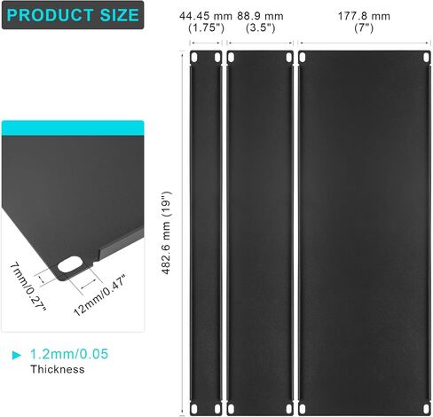 6 Pcs 1U,2U,4U Blank Panel Metal Rack Mount, 19 Inches, Filler Panel Mount Spacer Rack Blanking Panel Kit for Enclosure Server Rack Cabinet Black in Saudi Arabia