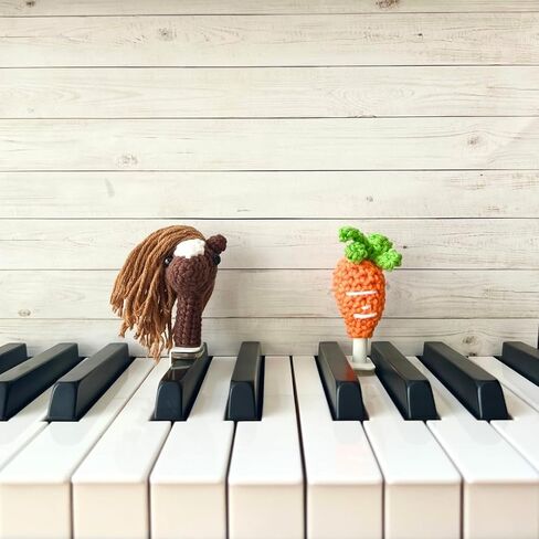 MyPianoPals, Piano Key Markers for Beginning Pianists, Handmade, Visual Aid for Learning Piano, Safe for Piano Keys, US Patent Pending [Brown Horse & Carrot] in Saudi Arabia