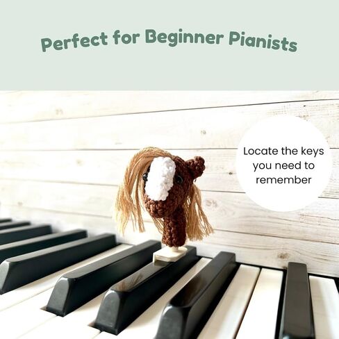 MyPianoPals, Piano Key Markers for Beginning Pianists, Handmade, Visual Aid for Learning Piano, Safe for Piano Keys, US Patent Pending [Brown Horse & Carrot] in Saudi Arabia