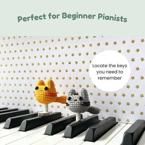 MyPianoPals, Piano Key Markers for Beginning Pianists, Handmade, Visual Aid for Learning Piano, Safe for Piano Keys, US Patent Pending [Brown Horse & Carrot] in Saudi Arabia