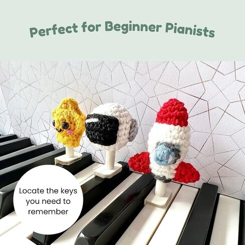 MyPianoPals, Piano Key Markers for Beginning Pianists, Handmade, Visual Aid for Learning Piano, Safe for Piano Keys, US Patent Pending [Brown Horse & Carrot] in Saudi Arabia