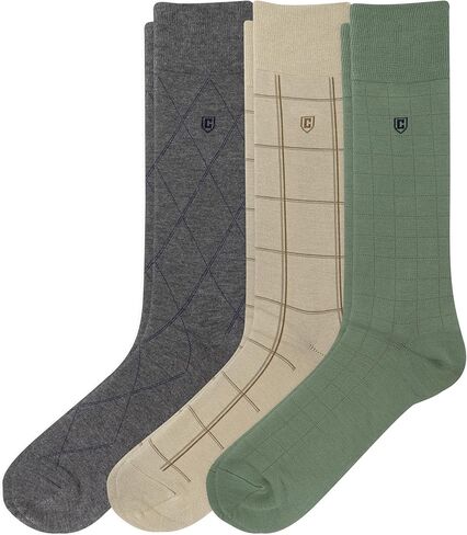 جوارب كلاسيكية للرجال من Chaps - مجموعة من 3 أزواج بتصميمات بنمط وألوان ثابتة in Kuwait