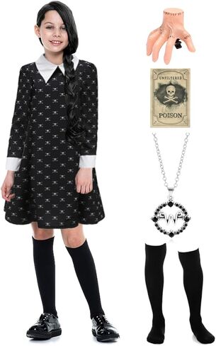 فستان تنكري للفتيات من أومبيفيل، أزياء الهالوين للأطفال مع جوارب جمجمة طويلة الأكمام للحفلات التنكرية in Kuwait