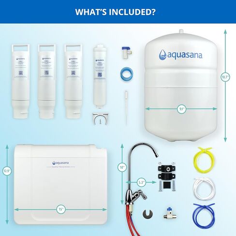 Aquasana SmartFlow™ Reverse Osmosis Water Filter System - High-Efficiency Under Sink RO Removes up to 99.99% of 90 Contaminants, Including Fluoride, Arsenic, Chlorine, and Lead - No Faucet in Saudi Arabia