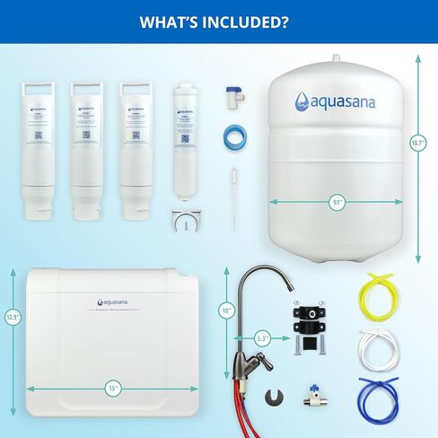 Aquasana SmartFlow™ Reverse Osmosis Water Filter System - High-Efficiency Under Sink RO Removes up to 99.99% of 90 Contaminants, Including Fluoride, Arsenic, Chlorine, and Lead - No Faucet in Saudi Arabia