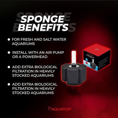 Aquatop Internal Sponge Filter for Aquariums up to 10 Gallon Tanks, CAF-10 in Kuwait