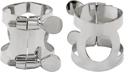 2 Pack Alto Sax Ligature Silver Alto Saxophone Mouthpiece Ligature Clarinet Ligature Bb flat with Adjustable Screws Clarinet Mouthpiece Ligature for Sax Mouthpiece Instrument in Saudi Arabia