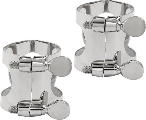 2 Pack Alto Sax Ligature Silver Alto Saxophone Mouthpiece Ligature Clarinet Ligature Bb flat with Adjustable Screws Clarinet Mouthpiece Ligature for Sax Mouthpiece Instrument in Saudi Arabia