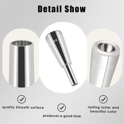 EASTROCK trumpet mouthpiece1.5C Trumpet Mouthpiece Brass Bullet Shape Instrument Accessories Silver in Saudi Arabia