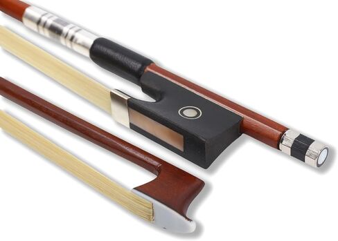 Violin bow 4/4 3/4 1/2 1/4 1/8 size Brazilwood Ebony Frog Pearl Inlay Natural HorseHair Lightweight (3/4 size) in Kuwait