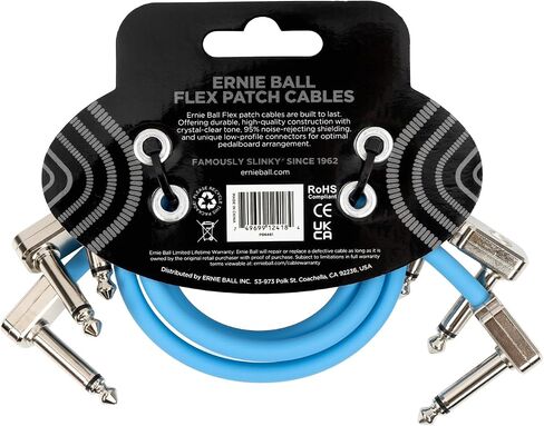 Ernie Ball Flex Patch Cable 18in - Black - Single in Saudi Arabia