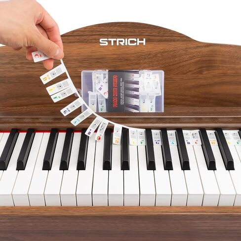 STRICH Piano Keyboard Note Labels Piano Keyboard Stickers for Beginner, 88-Key Full Size, Removable Piano Keyboard Note Labels for Learning, No Need Stickers, Reusable, Comes with Box (Rainbow Colors) in Saudi Arabia