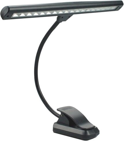 Music Stand Light,Rechargeable 18 LEDs Eye Caring Clip-on Piano Light,Super Bright Clip On Piano Lamp,3 Color Temperature,Perfect for Grand Piano,Keyboard,Sheet Music,Book Reading(Black) in Saudi Arabia