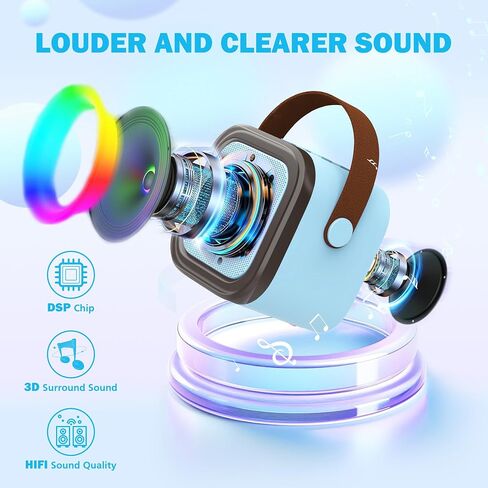 Mini Karaoke Machine for Kids Adults, Portable Bluetooth Speaker with Wireless Microphones,Toys Birthday Gifts for Girls Ages 4, 5, 6, 7, 8,9,10,11,12+ Family Home Party (Pink) in Saudi Arabia