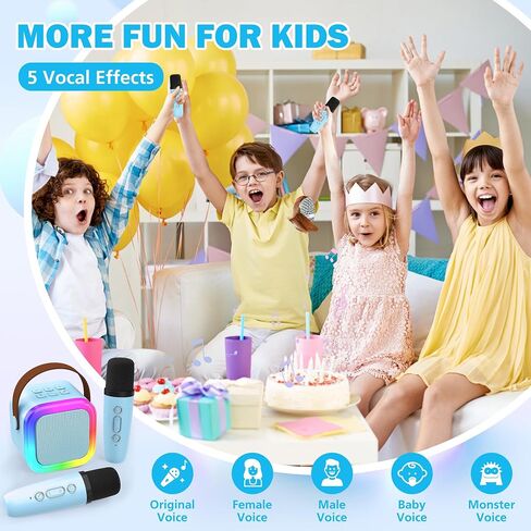 Mini Karaoke Machine for Kids Adults, Portable Bluetooth Speaker with Wireless Microphones,Toys Birthday Gifts for Girls Ages 4, 5, 6, 7, 8,9,10,11,12+ Family Home Party (Pink) in Saudi Arabia