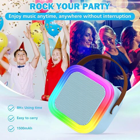 Mini Karaoke Machine for Kids Adults, Portable Bluetooth Speaker with Wireless Microphones,Toys Birthday Gifts for Girls Ages 4, 5, 6, 7, 8,9,10,11,12+ Family Home Party (Pink) in Saudi Arabia