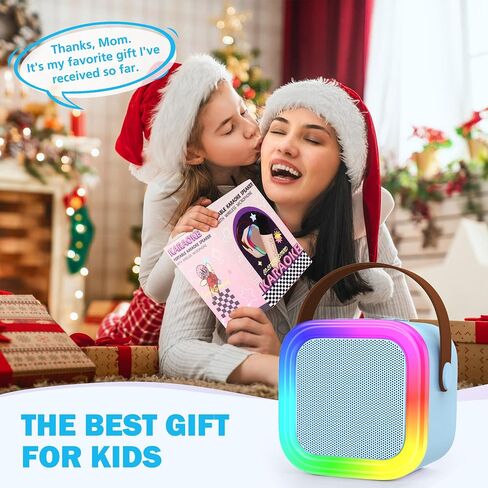Mini Karaoke Machine for Kids Adults, Portable Bluetooth Speaker with Wireless Microphones,Toys Birthday Gifts for Girls Ages 4, 5, 6, 7, 8,9,10,11,12+ Family Home Party (Pink) in Saudi Arabia