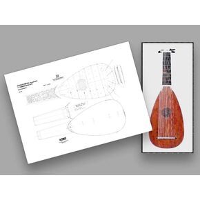 ALS Plan of a Joachim Tielke 11-Course Renaissance Lute - Full Scale Print