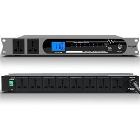 2000W 10 Socket Sequential Rack Professional Audio Power Conditioning ，Digital Voltmeter, USB, Surge Protector for Home Theater Stage/Studio (FL-1000).