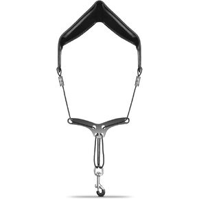 Saxophone Neck Strap, Leather Sax Strap with Soft & Comfortable Padded, Adjustable Length, with Metal Beam & Swivel Hook, for Alto/Tenor/Baritone/Soprano Saxophone
