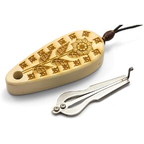 “Sunflower" Jaw Harp with Cedar Protective Case. Best Simple Mouth Harp for Beginners!