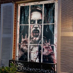 Halloween Curtains Horror Decor Halloween Window Decorations, Halloween Ghost Decor, Halloween Window Cover Spooky Halloween Decorations, Halloween Window Silhouette for Indoor Outdoor Party