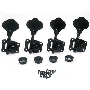 4R Opened Electric Bass Guitar Tuning Pegs Machine Heads Tuners for Bass for Jazz Precision P Bass Replacement (4R Chrome)