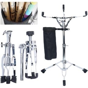 Snare Drum Stand with Drum Sticks Holder, Double Braced Tripod Snare Stand Fit for 10-15.75" Drum/ Drum Pad, 16-23" Height Adjustable Practice Drum Stand
