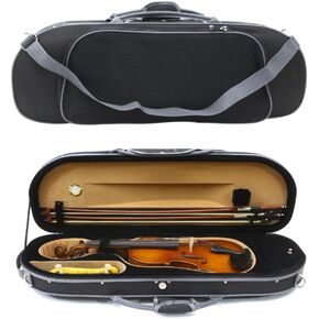 Violin case 4/4 full size Lightweight Oxford case bag Durable and Scratch Resistant with backpack straps Travel violin case for Students, Adults, Black color