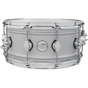 DW Design Series Aluminum Snare Drum - 6.5x14, Matte Aluminum
