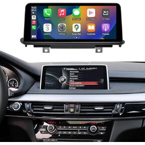 NINETOM 12.3 inch Touchscreen Wireless Apple CarPlay Android Auto Multimedia Car Radio Receiver for BMW X5 X6 Series with NBT System, F15/F16/F85/F86 (2014-2016)