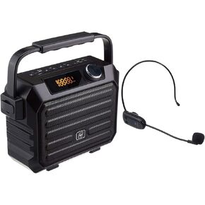 Voice Amplifier Wireless Microphone for Teachers 30W Bluetooth 5.0 Portable Pa System with Echo,FM, REC,TWS, Headset Mic and Speaker Supports USB/TF Card/Aux for Classroom,Singing,Public Speaking