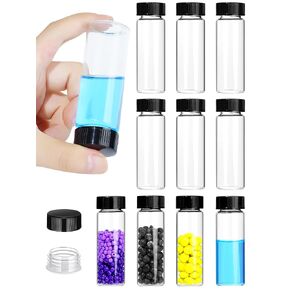 5ml Clear Small Glass Vials with Screw Caps, Small Vials for Essential Oil, Leak-Proof Sample Vials with Lids