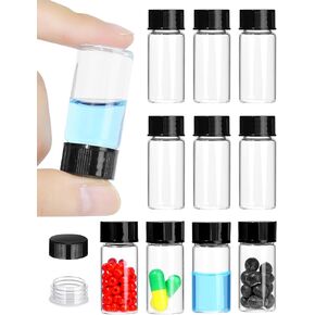 5ml Clear Small Glass Vials with Screw Caps, Small Vials for Essential Oil, Leak-Proof Sample Vials with Lids