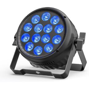 14LED Par Lights 210W RGBW 4in1 Multi-Effects Strobe Stage Lighting DMX512 Uplights with Sound Activated Party Lights for Church DJ Disco Club Wedding Concerts