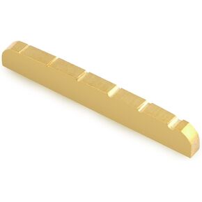 Metallor 6 String Brass Guitar Nut Pre-Slotted Top Nut 42mm x 6mm x 3mm Compatible with Strat Stratocaster Tele Telecaster Style Electric Guitar Parts Accessories Gold.