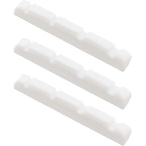 ECSiNG 3PCS Flat Bottom Slotted Bone Bass Nut Compatible with 4 String Precision/Jazz Bass And Other Electric Bass Guitars Models 38x3.5x5mm