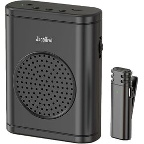 Bluetooth Voice Amplifier with Wireless Lavalier Microphone, Personal Teacher Microphone for Classroom, Portable Speaker System for Yoga/Meetings/Speeches/Tours, Teacher Must Haves, Black